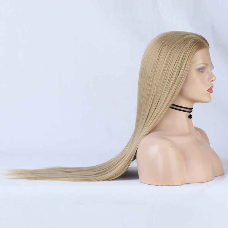 High-Quality Synthetic Ombre Lace Wig /  Straight Synthetic Wig / Middle Part Wig / Highlight Straight Wig / Linen Ombre Wig