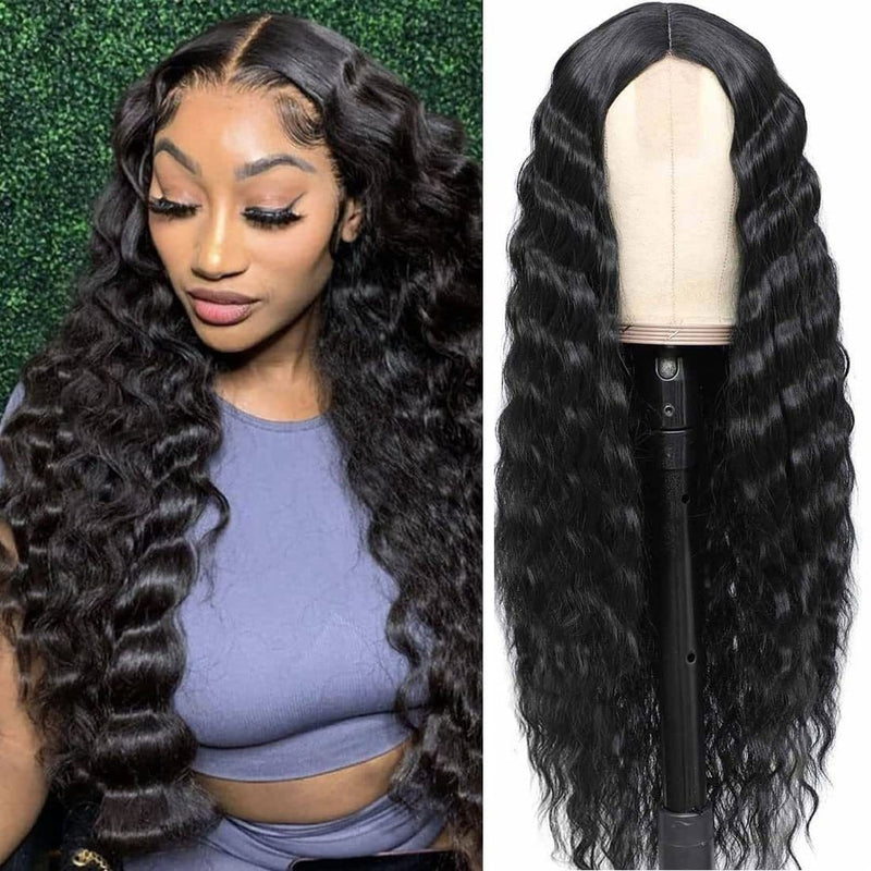 Natural-Looking Deep Wave Lace Wig Hairstyle