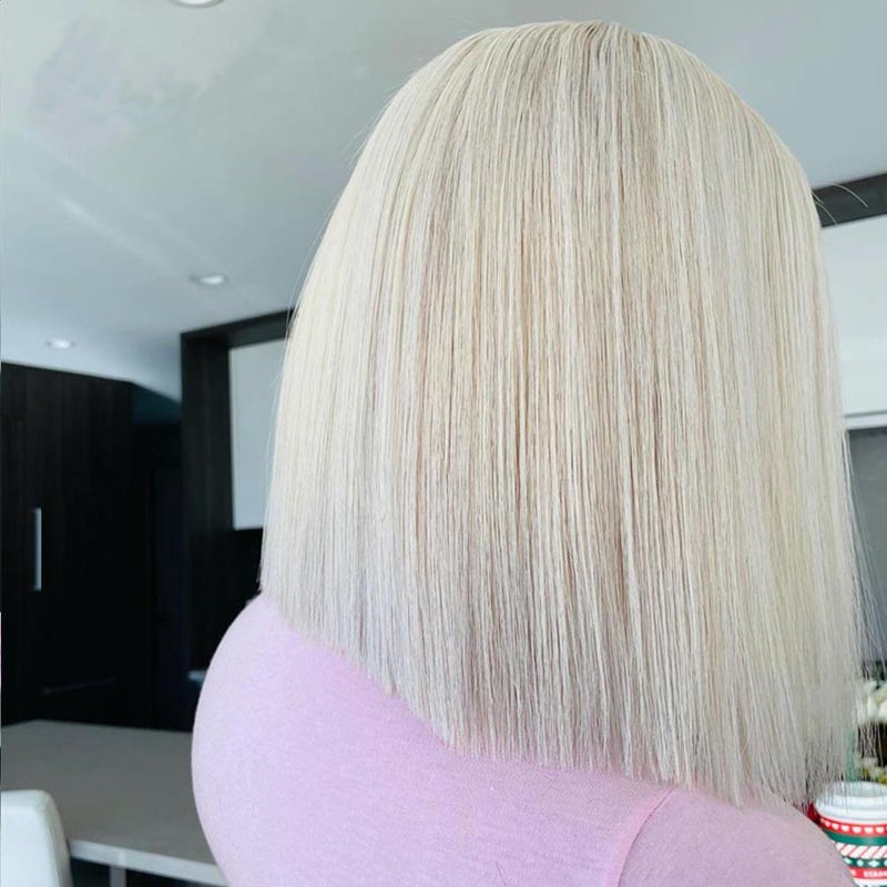 Soft and sleek short straight lace wig for trendy looks / Chemical Fiber Wig / Natural Hairline Wig / Women’s Front Lace Wig / Straight Synthetic Wig / Short Hair Wig