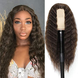 Natural-Looking Deep Wave Lace Wig Hairstyle / Long Curly Wig / Center Part Wig / Headband Lace Wig / European American Wig / Small Lace Curly Wig / Fashion Long Wig / Women’s Wavy Wig / Synthetic Lace Wig / Stylish Curly Hairpiece