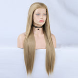 High-Quality Synthetic Ombre Lace Wig /  Straight Synthetic Wig / Middle Part Wig / Highlight Straight Wig / Linen Ombre Wig