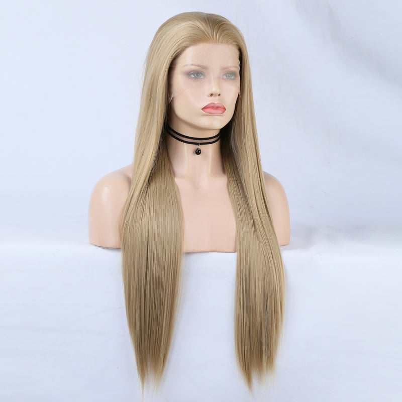 High-Quality Synthetic Ombre Lace Wig /  Straight Synthetic Wig / Middle Part Wig / Highlight Straight Wig / Linen Ombre Wig