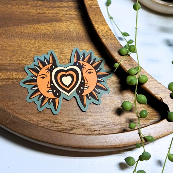 Radiating Sun and Love Sticker