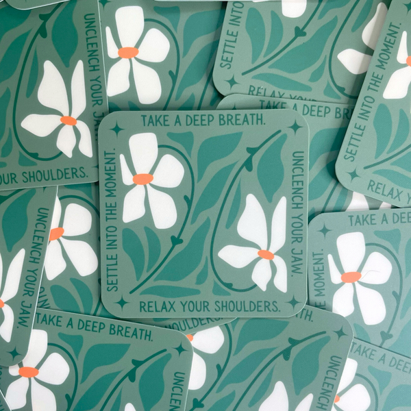 Vibrant Take a Deep Breath Sticker for Daily Use