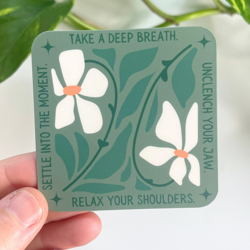 Vibrant Take a Deep Breath Sticker for Daily Use