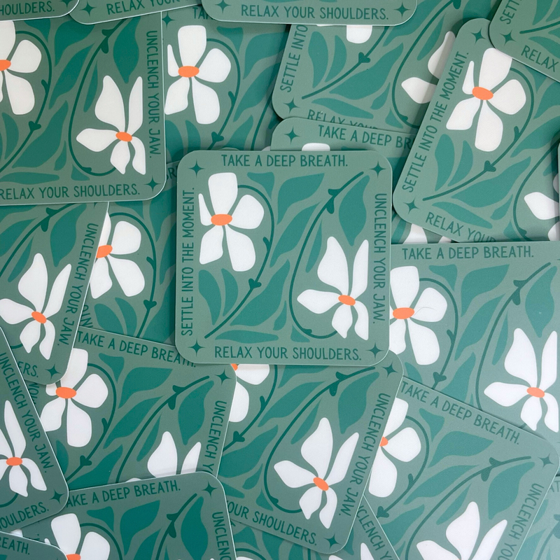 Vibrant Take a Deep Breath Sticker for Daily Use