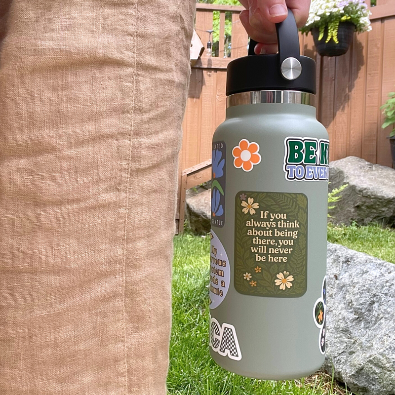 Mindfulness sticker with quote for laptops and planners