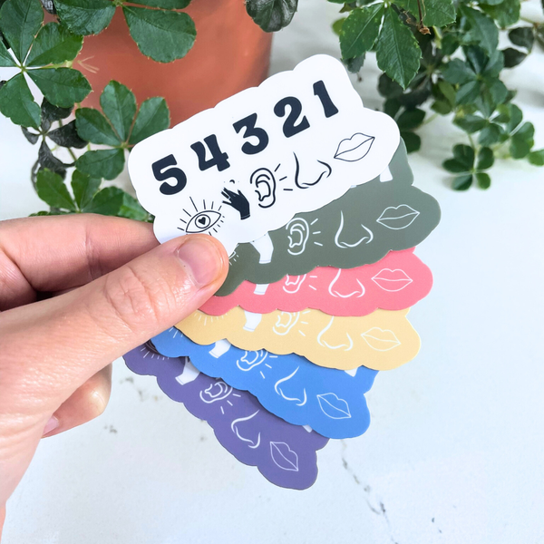 Motivational 54321 Grounding Sticker for Journals