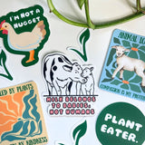 Positive vegan lifestyle sticker for daily use
