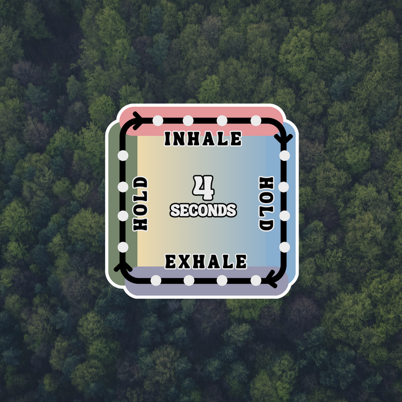 Stress Relief Box Breathing Square Sticker for bottles