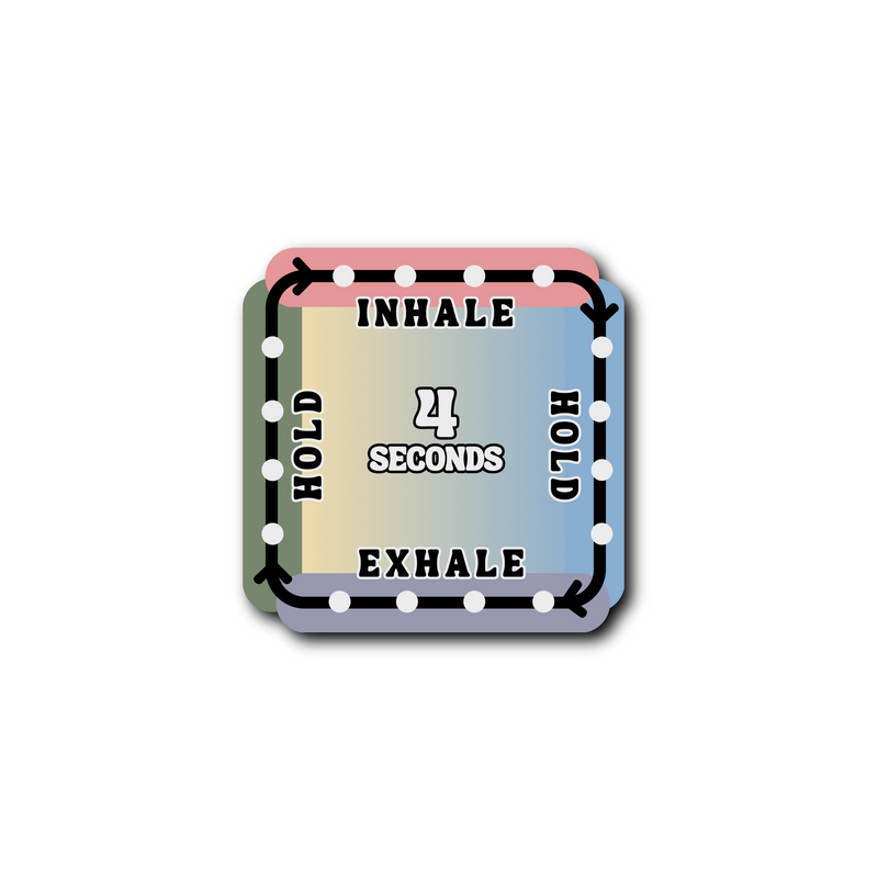 Stress Relief Box Breathing Square Sticker for bottles