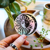 Durable Sun and Moon Holographic Sticker for Journals