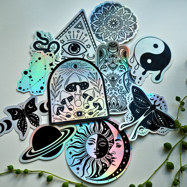 Creative Celestial Holographic Sticker Pack for Daily Use