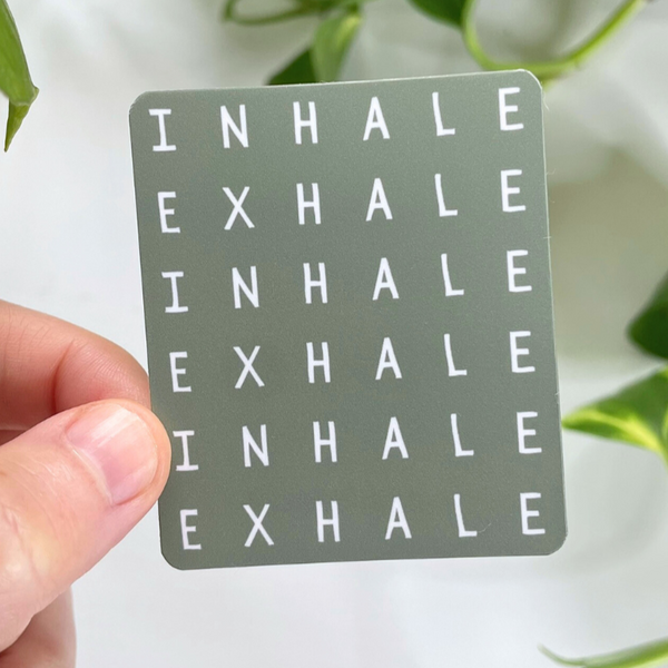 Calm mindfulness inhale exhale sticker design