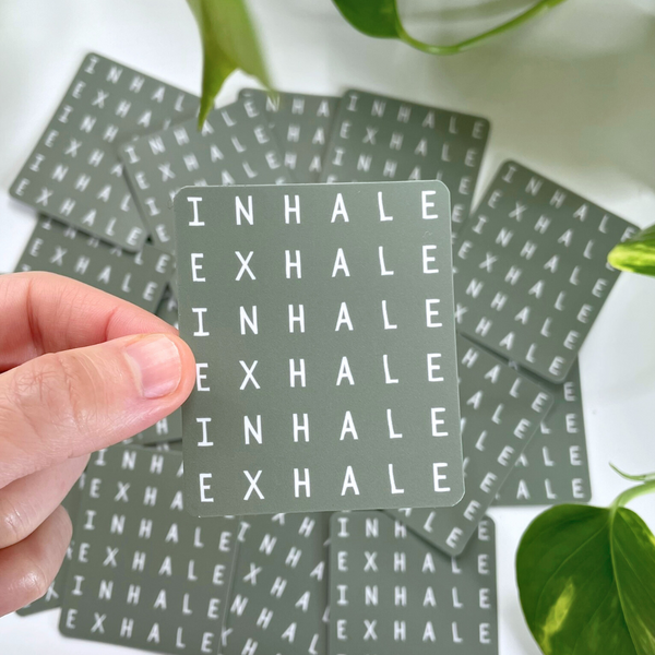 Calm mindfulness inhale exhale sticker design