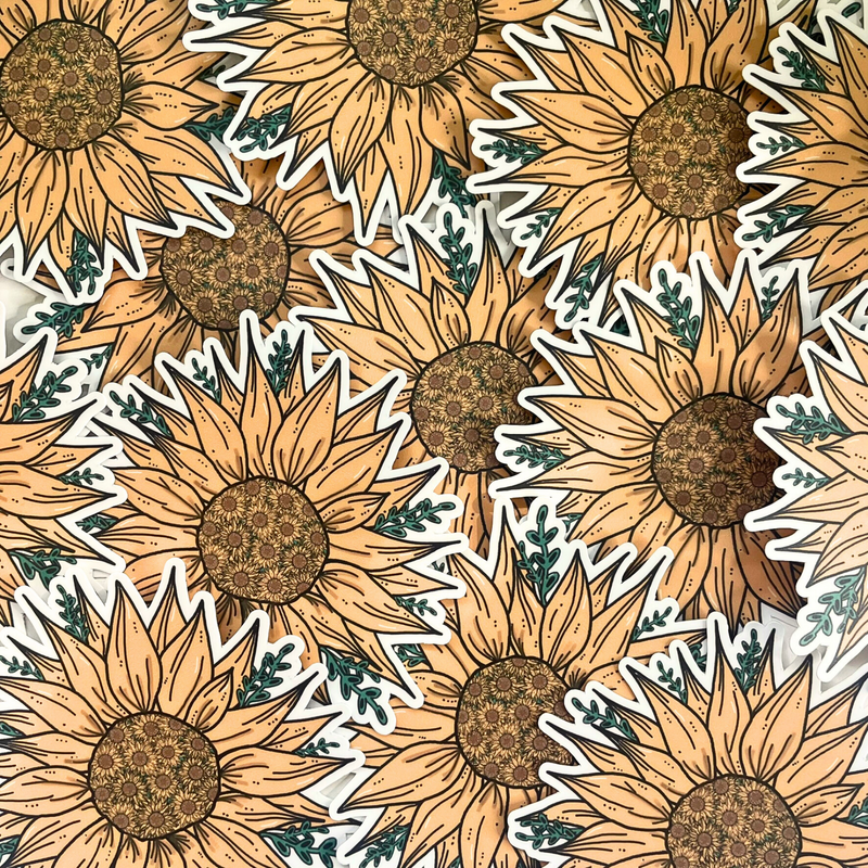 Vibrant Bohemian Sunflower Sticker for Planners