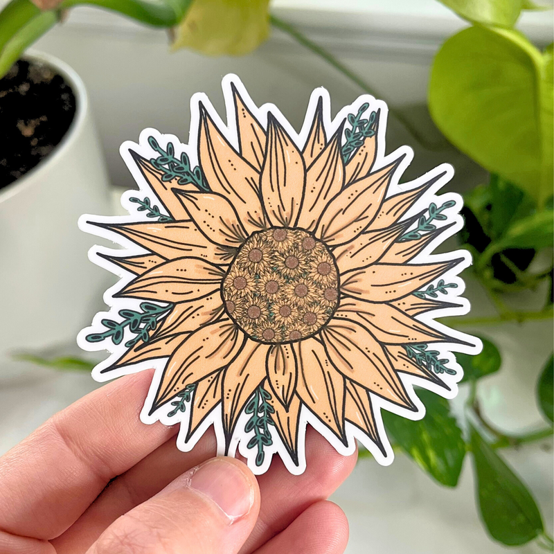 Vibrant Bohemian Sunflower Sticker for Planners