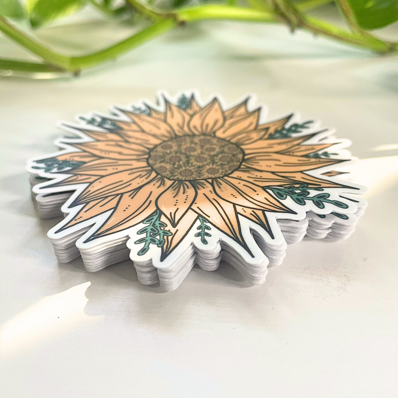 Vibrant Bohemian Sunflower Sticker for Planners