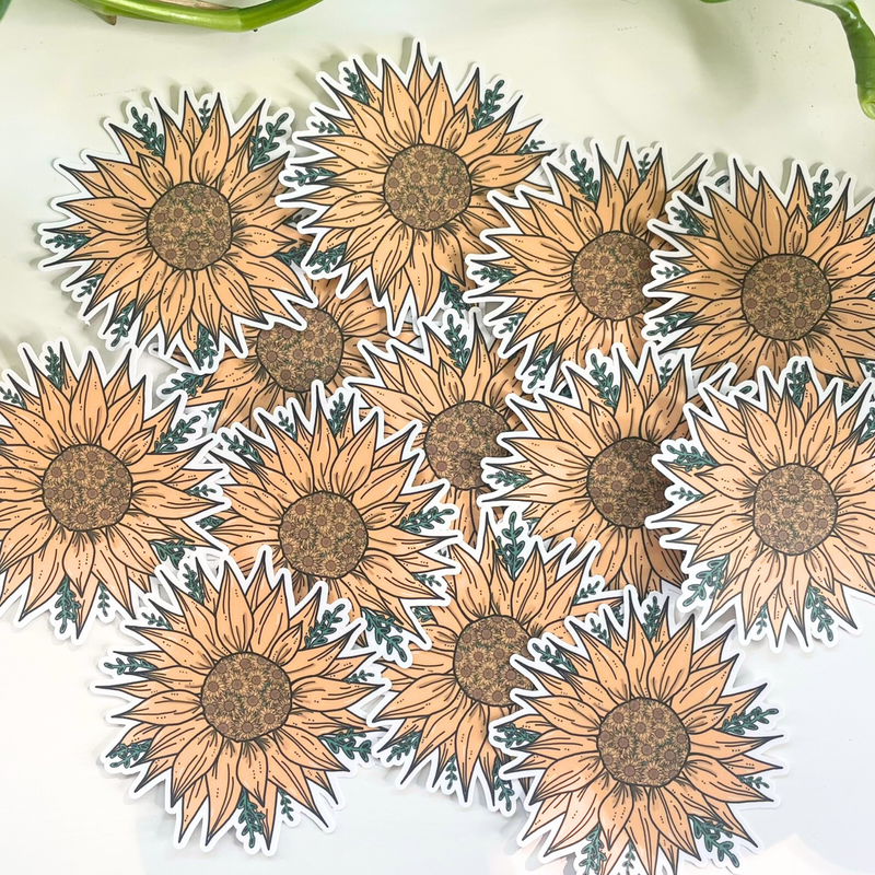 Vibrant Bohemian Sunflower Sticker for Planners