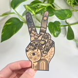 Vibrant Hippie Peace Hand Sticker for Daily Use