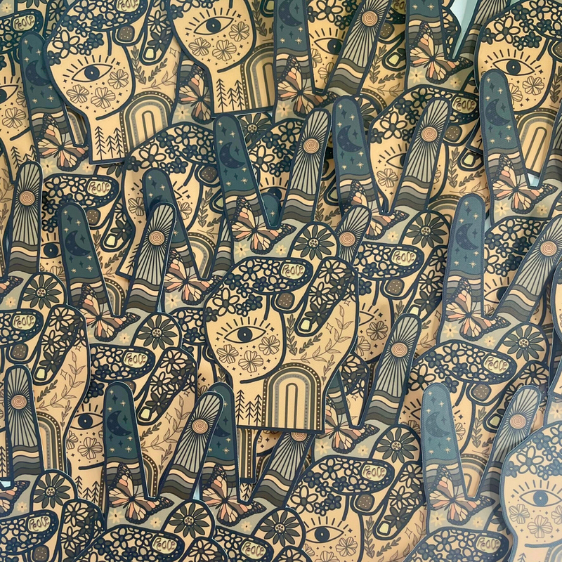 Vibrant Hippie Peace Hand Sticker for Daily Use