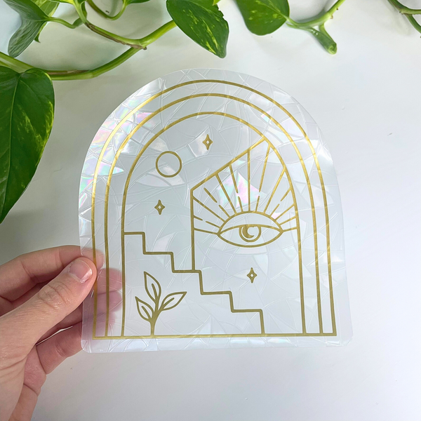 Artistic Bohemian Artwork Suncatcher Sticker for déco