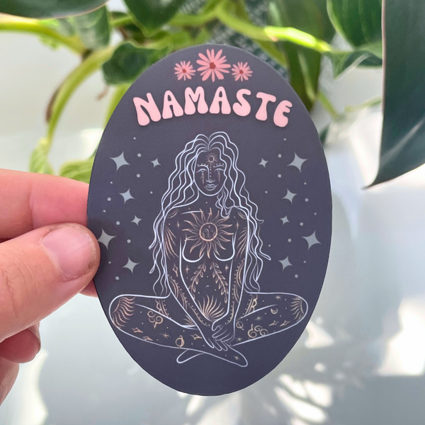 Spiritual Namaste meditation sticker