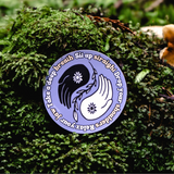 Durable Anxiety Self Care Reminder Sticker for Journals promoting mindfulness on a mossy background.