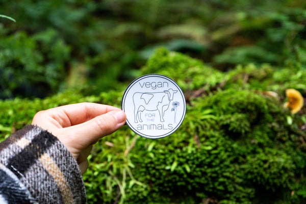 Vegan for the Animals Sticker for personal items and gifts