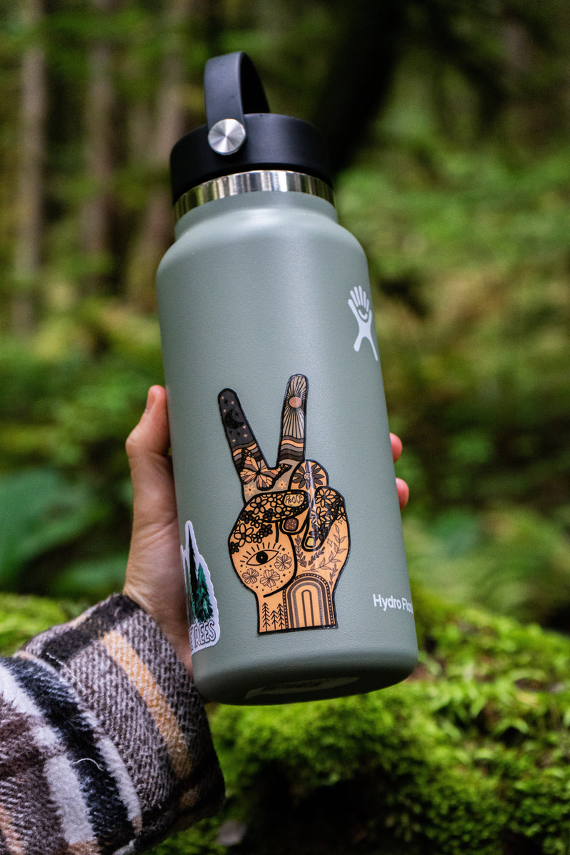 Vibrant Hippie Peace Hand Sticker for Daily Use