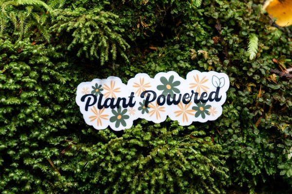 Plant Powered Vegan Sticker for laptops and water bottles