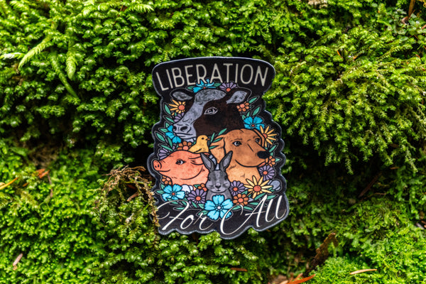 Liberation For All Vegan Sticker