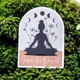 Uplifting inhale the present yoga sticker for self-care
