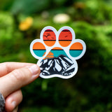 Mountain Sunset Paw Print Sticker