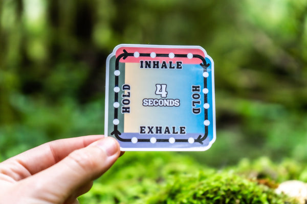 Stress Relief Box Breathing Square Sticker for bottles