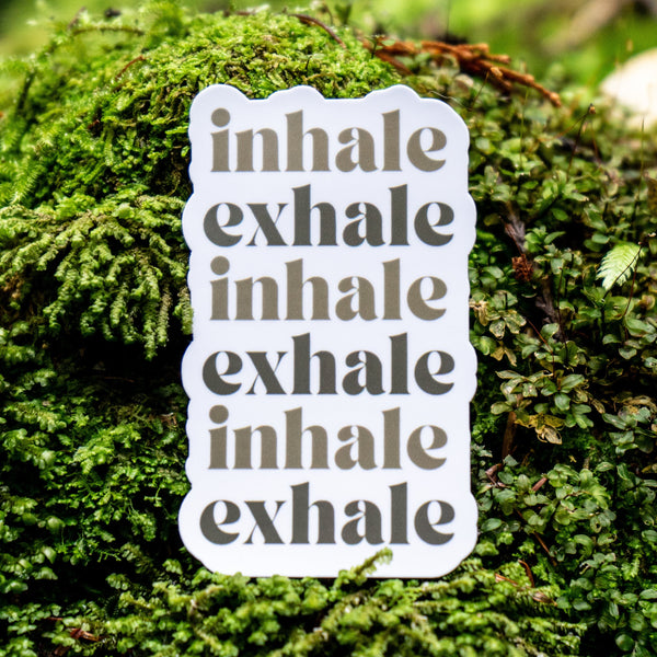 Mindfulness inhale exhale sticker for stress relief