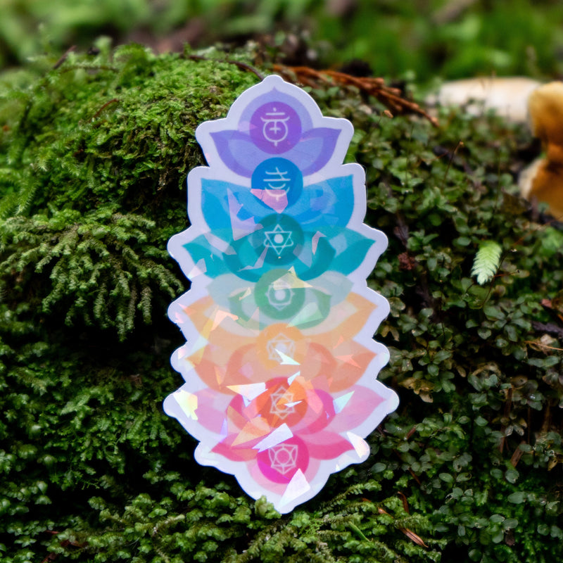 Holographic Chakra Lotus Sticker