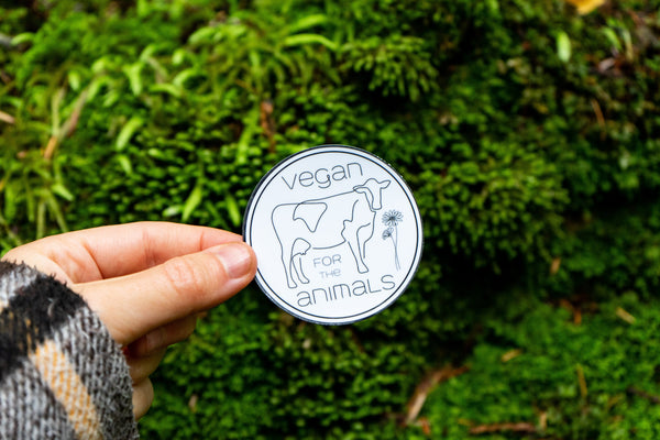 Vegan for the Animals Sticker for personal items and gifts