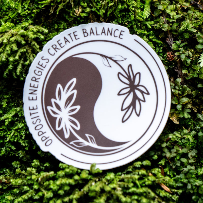 Opposite Energies Create Balance - Yin and Yang Sticker