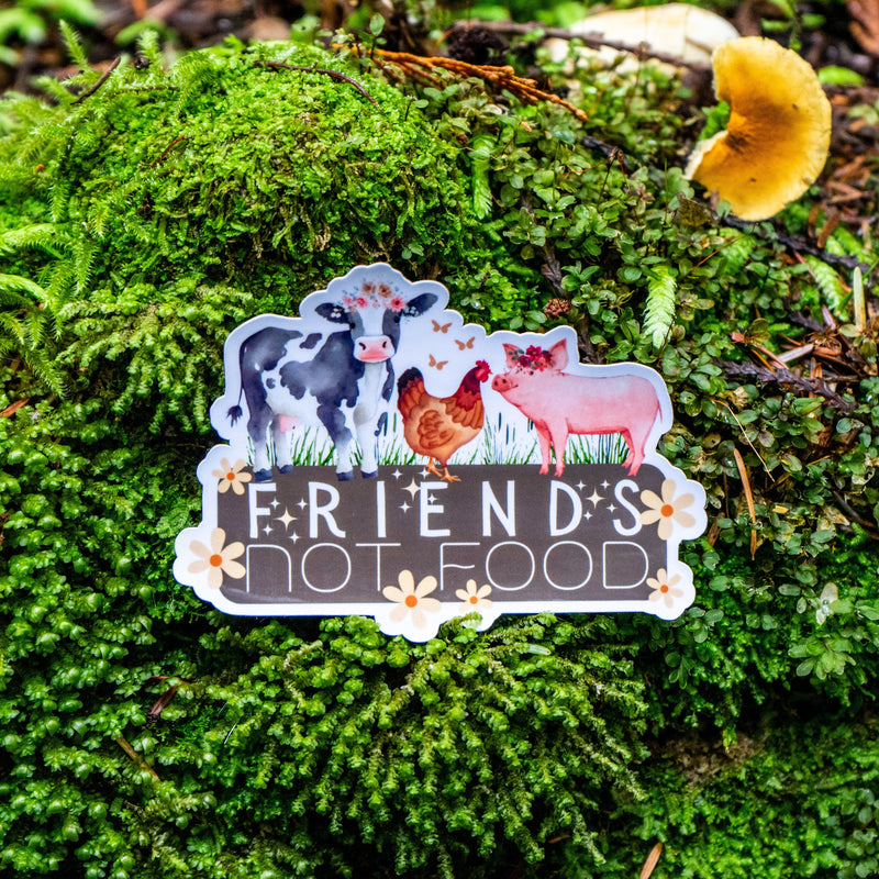 Friends not Food Vegan Sticker