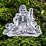 Motivational Meditating Skeleton Sticker for daily use