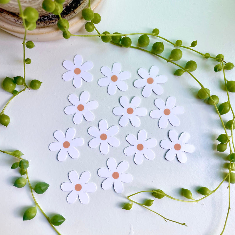 Decorative mini white flower stickers for DIY crafts