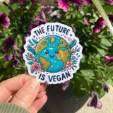 The Future is Vegan Sticker for vegans and gifts