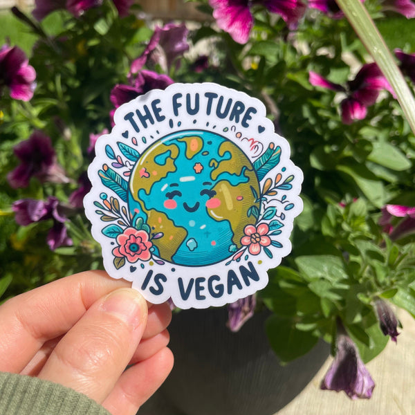 The Future is Vegan Sticker for vegans and gifts