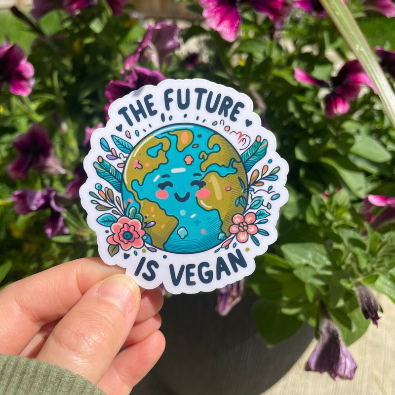 The Future is Vegan Sticker for vegans and gifts