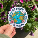 The Future is Vegan Sticker for vegans and gifts