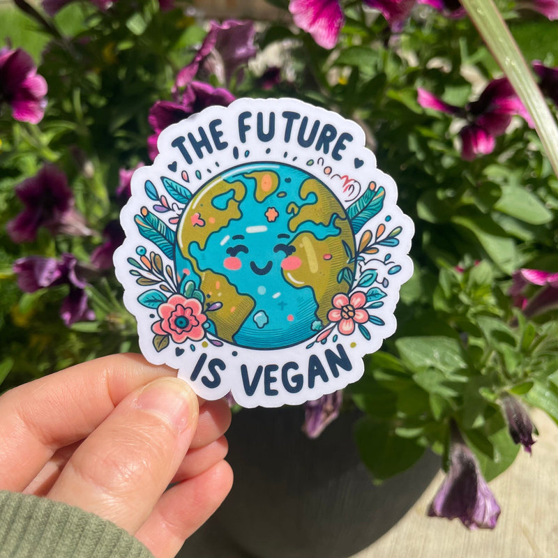 The Future is Vegan Sticker for vegans and gifts